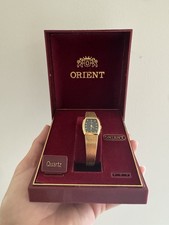 Relógio feminino Orient quartzo cinza dourado estilo antigo vintage, usado comprar usado  Enviando para Brazil