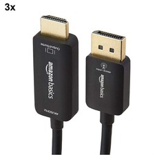 3x Amazon Basics DisplayPort para cabo adaptador HDMI 6FT monitores, projetor 1080p comprar usado  Enviando para Brazil