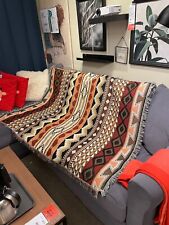 Brown geometric blanket d'occasion  Bordeaux-