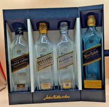 Coleção dobrável Johnnie Walker 4x200ml ouro preto platina etiqueta azul vazia, usado comprar usado  Enviando para Brazil