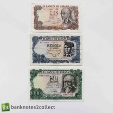 ESPAÑA: Juego de 3 billetes de peseta española. segunda mano  Embacar hacia Mexico