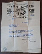 1934 headed letter for sale  NOTTINGHAM