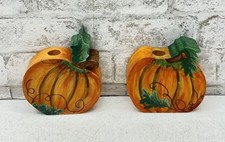 Conjunto de 2 castiçais cônicos de madeira feitos à mão com assinatura decoração de Halloween comprar usado  Enviando para Brazil