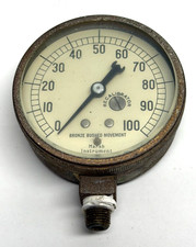 Manómetro vintage Marsh Instrument Co negro 0-100 segunda mano  Embacar hacia Mexico