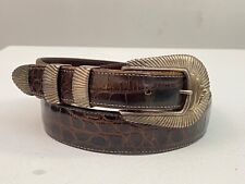 DAVID DEAR Sterling Silver Guiqueno Gürtel Alligator Kroko 100cm 39" USA art 925 comprar usado  Enviando para Brazil
