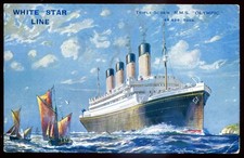Cartão postal olímpico a vapor década de 1910 White Star Line navio irmão Titanic comprar usado  Enviando para Brazil