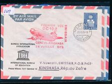 0609) Schweiz UNO Ämterpost, SR FF Genf - Kinshasa 24.7.73, Brief ab BIE comprar usado  Enviando para Brazil