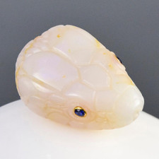 Opala australiana cabeça de cobra talão escultura 23,43 mm e olhos de pedra preciosa de safira 4,79 g, usado comprar usado  Enviando para Brazil