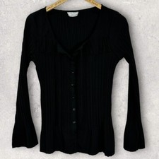 Usado, Blusa Vintage Fred David Preta Crepe Plissada Crinkle Top Média Feita no Canadá comprar usado  Enviando para Brazil
