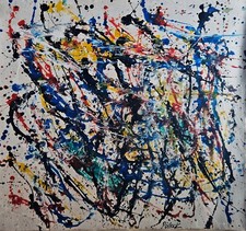 Usado, Pintura a óleo expressionista abstrata assinada por Pollock - Arte americana comprar usado  Enviando para Brazil