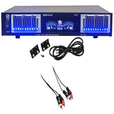 Equalizador gráfico Rockville REQ20 19" Pro montagem em rack duplo 10 bandas equalizador + medidores VU comprar usado  Enviando para Brazil