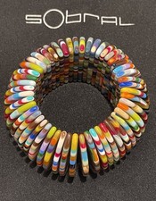 Sobral Atelie Half Moon Magazine pulseira elástica listrada multicolorida Brasil comprar usado  Enviando para Brazil