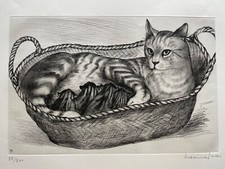 Gravure originale chat d'occasion  Paris XI