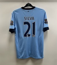 Camisa de futebol Manchester City Silva 21 2014/15 adultos média Nike E849 comprar usado  Enviando para Brazil