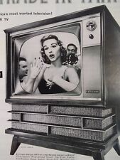 Usado, Philco anúncio impresso original raro vintage década de 1950 TV hiper envoltório em torno de armário de som menina  comprar usado  Enviando para Brazil
