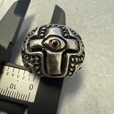 Anillo Tony Creed Personalizado "Cruz del Rey" TC Plata de Ley Talla 8 32g Ojo Rojo segunda mano  Embacar hacia Argentina