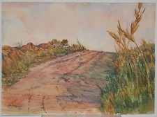 Aquarela original John Flexmore “Grass by the Road” 1980. Sem moldura comprar usado  Enviando para Brazil