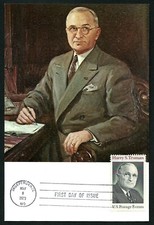 USA, SCOTT # 1499, FDC COVER MAXICARD - PREZYDENT HARRY S. TRUMAN ROK 1973 na sprzedaż  Wysyłka do Poland