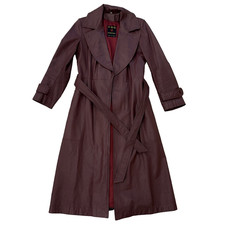 Trench coat de couro borgonha vintage da década de 1980 por P.B.D International feito na Coréia comprar usado  Enviando para Brazil