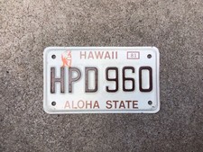 1981 - HONOLULU HAVAÍ - DEPARTAMENTO DE POLÍCIA - MOTOCICLETA - PLACA - HPD comprar usado  Enviando para Brazil