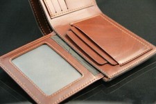 Carteira masculina de couro genuíno, carteira marrom,  comprar usado  Enviando para Brazil