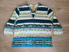 Ruby Road ~ Camisa listrada verde turquesa manga 3/4 ~ Joias gola V ~ GG pequena comprar usado  Enviando para Brazil
