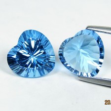 8,46 ct topázio azul suíço natural calibrado 10 mm formato de coração par correspondente ref VDO comprar usado  Enviando para Brazil