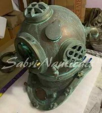 Antiguo casco de buceo de 18" marca de la Marina de los Estados Unidos buzos de aguas profundas casco de latón para buceo segunda mano  Embacar hacia Mexico