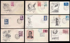 Lote de portadas primer día Argentina, 9 diferentes fundas y portadas y tarjetas, 1948-1965. segunda mano  Embacar hacia Mexico