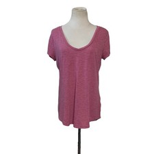 Adidas pink v neck short sleeves athletic top size Medium comprar usado  Enviando para Brazil