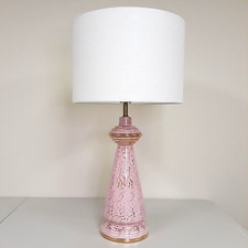 Abajur de mesa vintage rosa e dourado década de 1950 retrô 24K detalhes Deena China SEM SOMBRA comprar usado  Enviando para Brazil