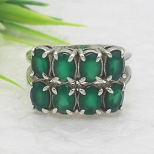 Anel feminino de prata esterlina 925 esmeralda presente joias feitas à mão com pedras preciosas comprar usado  Enviando para Brazil