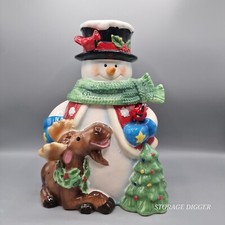 Jarro de biscoito vintage JC Penney Home Collection Natal boneco de neve, alce e pássaro comprar usado  Enviando para Brazil