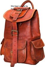 Usado, Real Cosida a Mano Cuero Vintage Mochila Portátil Bandolera Cartera comprar usado Usado, Real Cosida a Mano Cuero Vintage Mochila Portátil Bandolera Cartera comprar usado  Enviando para Brazil