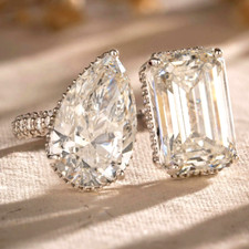 Anel solitário raro de diamante off white tratado com certificação 10 quilates em prata 925 comprar usado  Enviando para Brazil