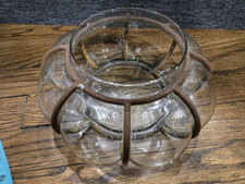 Suporte de vela de metal bolha transparente enjaulado soprado à mão formato abóbora melão MCM comprar usado  Enviando para Brazil
