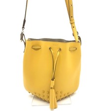 Usado Tod's Mini bolsa de ombro com cordão, couro amarelo, feminina, classificação baixa. comprar usado  Enviando para Brazil