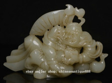 Estátua de fã mestre Zhong Kui ChungKuel escultura em jade hetian da antiga dinastia da China de 4,3 pol. comprar usado  Enviando para Brazil