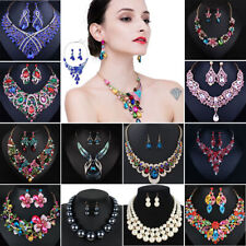 Gargantilla de diamantes de imitación gruesa declaración colgante collar fiesta conjuntos de joyas segunda mano  Embacar hacia Mexico