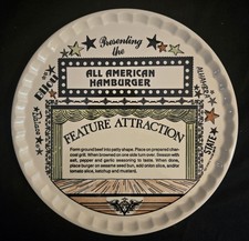 Prato de receita de hambúrguer vintage 1983 Alhambra Royal China All American. , usado comprar usado  Enviando para Brazil