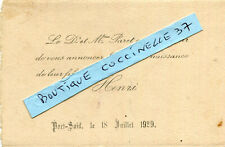 Henri paret naissance d'occasion  Genillé