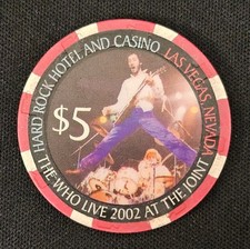 2002 Hard Rock Las Vegas The Who Live at the Joint $5 chip de cassino comprar usado 2002 Hard Rock Las Vegas The Who Live at the Joint $5 chip de cassino comprar usado  Enviando para Brazil