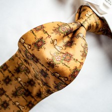 Gravata Salvatore Ferragamo amarela vermelha verde paisley chita seda gravata 59" x 3,5" comprar usado  Enviando para Brazil
