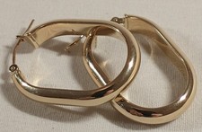  Brincos de argola longa EternaGold ouro amarelo 14K 1 1/8" costas francesas comprar usado  Enviando para Brazil