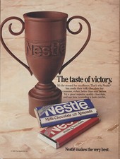 1983 Nestlé Candy Bar - Copo troféu chocolate ao leite sabor vitória - Foto de anúncio impressa comprar usado  Enviando para Brazil