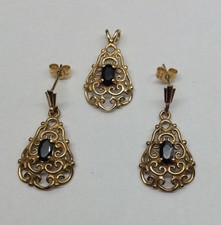blue sapphire pendant earrings for sale  DORCHESTER