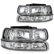 Conjunto de faróis para 1999-2002 Chevy Silverado 2000-2006 Suburban/Tahoe comprar usado  Enviando para Brazil