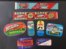 Etiquetas publicitárias vintage de salmão e sardinha x 8 comprar usado  Enviando para Brazil