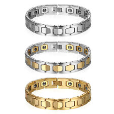 Pulseira masculina de carboneto de tungstênio polido terapia energética magnética elos de golfe comprar usado  Enviando para Brazil