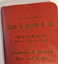 1909 Caderno de Bolso Marrom Importador Chás Café Muito Bom Estado Livro Mapas 2,5 X 5,5 Livreto comprar usado  Enviando para Brazil
